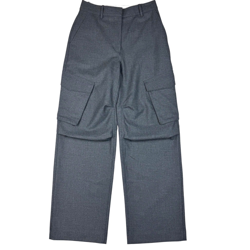 Aritzia Wilfred Nellie Cargo Pant Women's 4 Heather Charcoal Wide Leg Utility